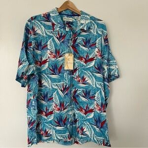 Caribbean silk blend Hawaii short sleeved shirt XL NWT
